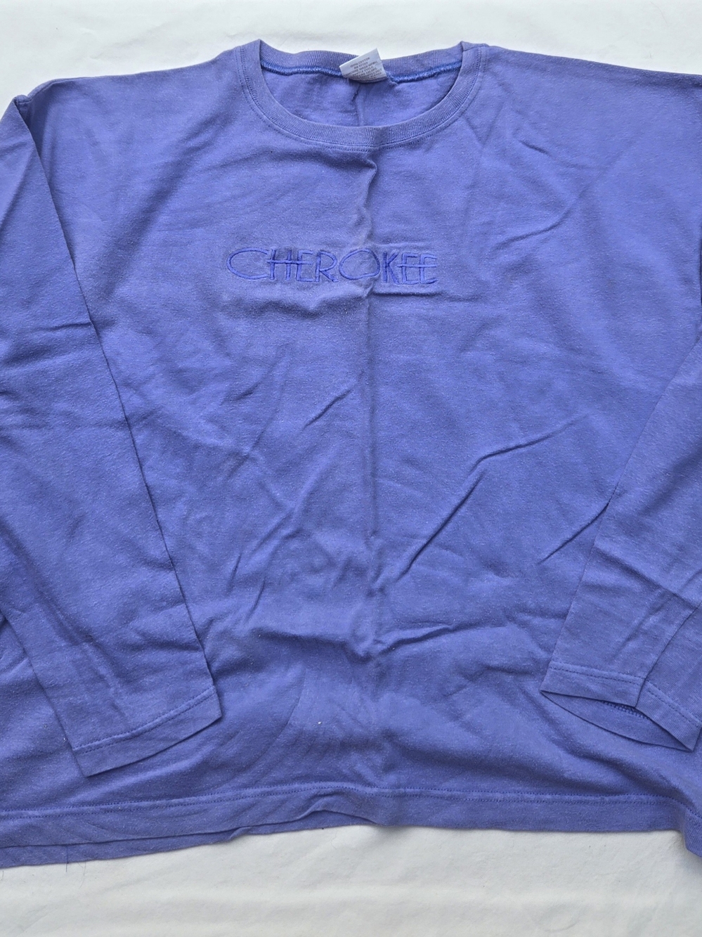 Vintage Cherokee Lilac Long Sleeve Crewneck with Embroidered Logo